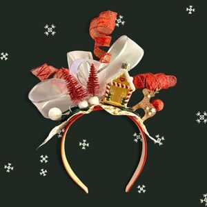 Whimsical Christmas Gingerbread House Headband Womens Girls Pageant Hair Band